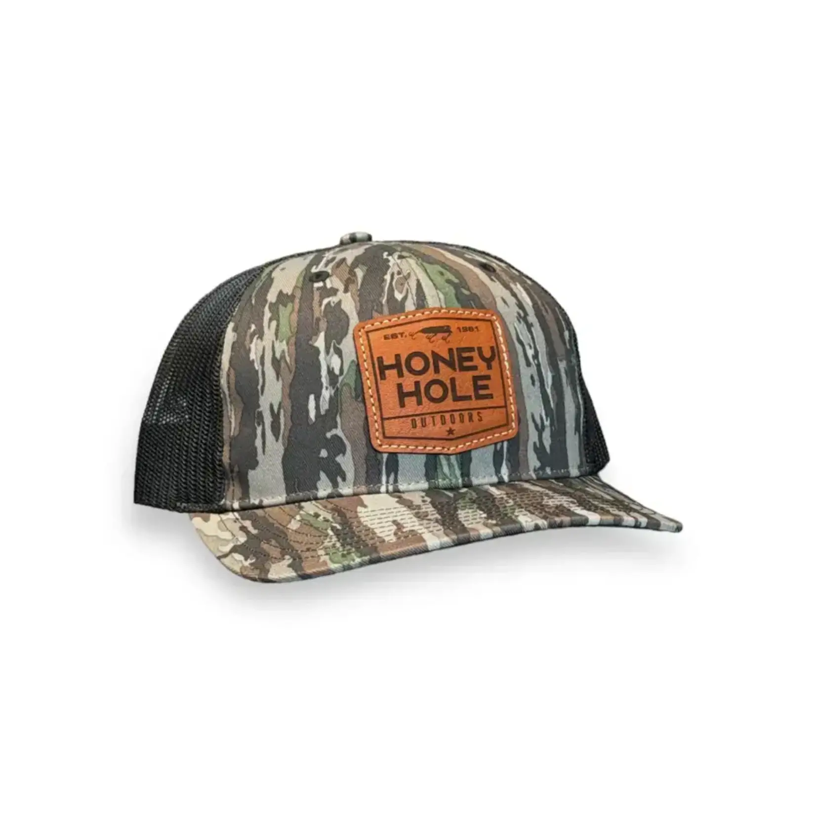 Honey Hole Outdoors Honey Hole Outdoors Shield Leather Snapback Hat