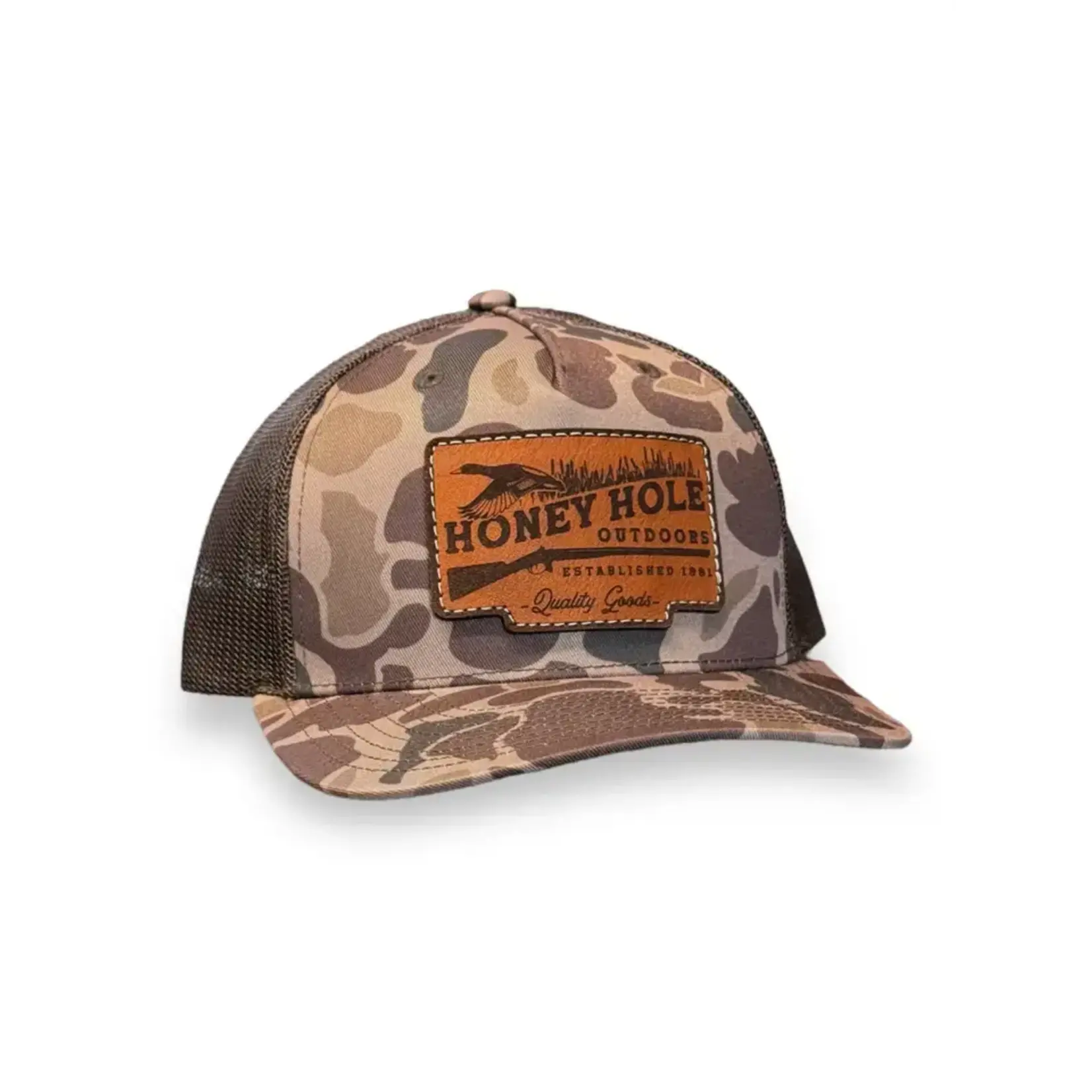 Honey Hole Outdoors Honey Hole Outdoors Duck Shotty Leather Patch Snapback Hat