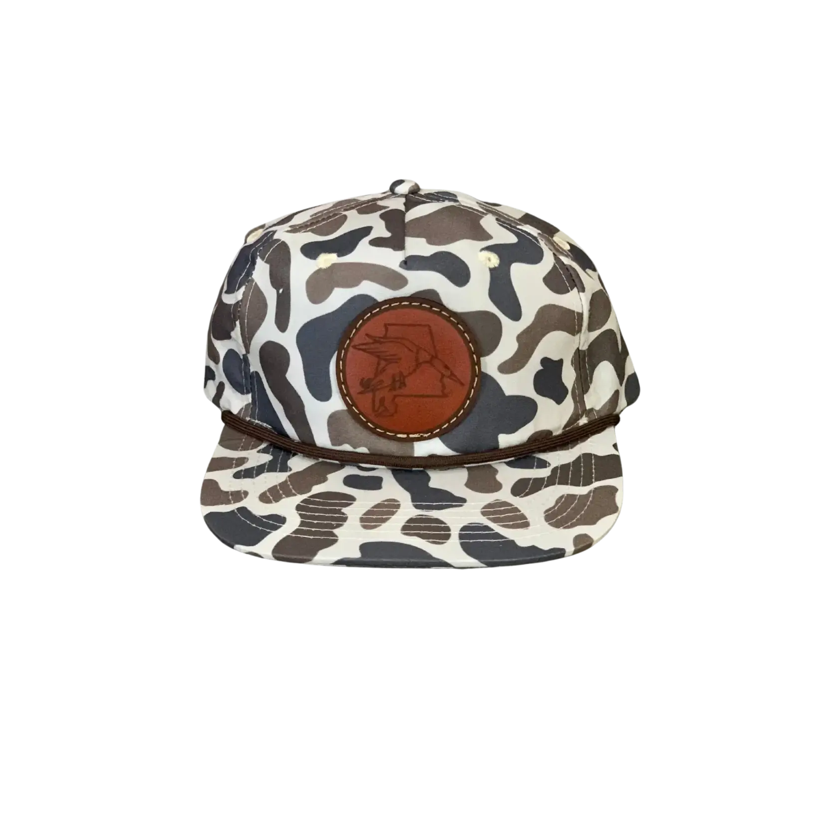 Easymoney Hunt Co. Easymoney Hunt Co Camo Rope Hat w AL Leather Duck Patch Snapback Hat