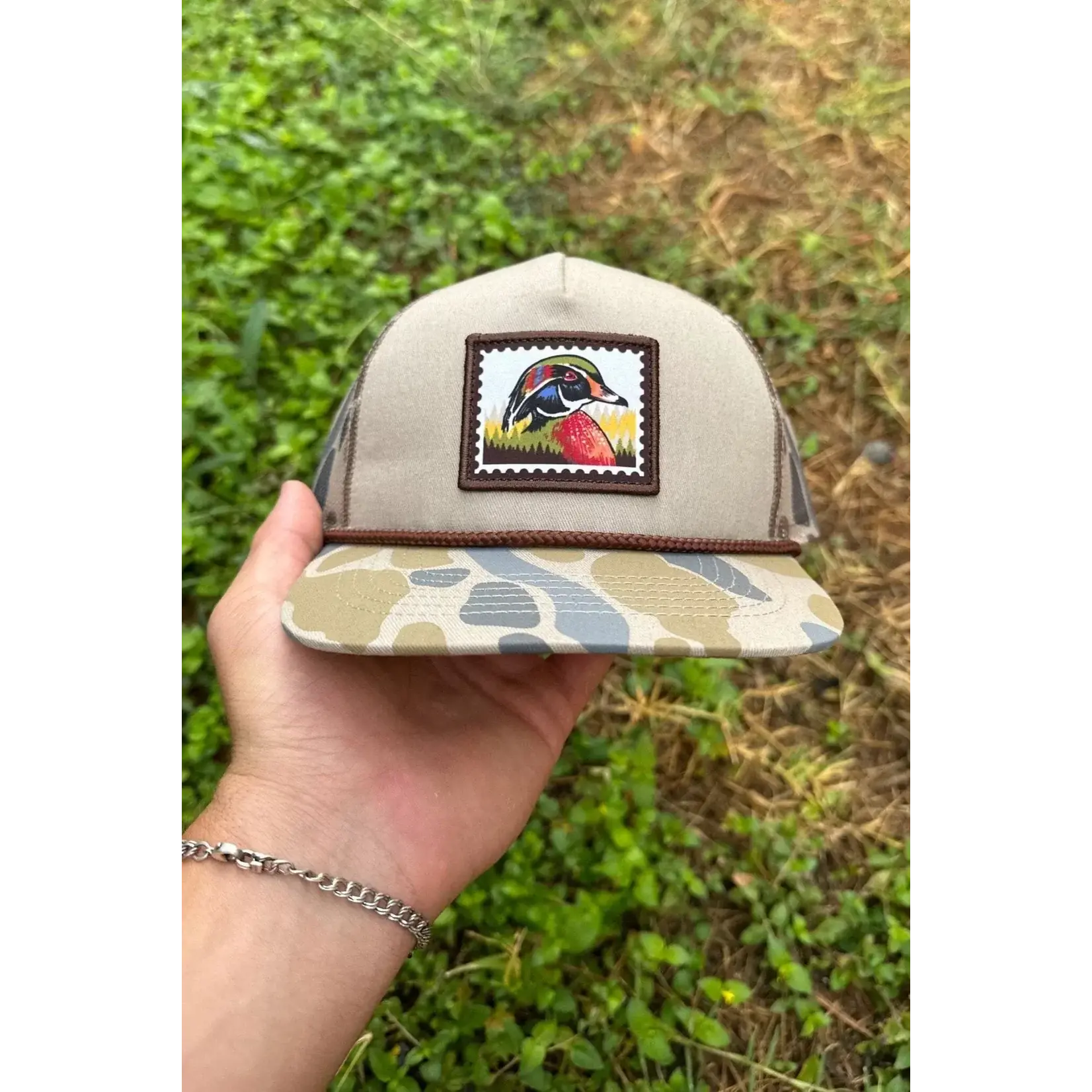 Burlebo Apparel Burlebo Apparel Youth Wood Duck Stamp Rope Snapback Hat