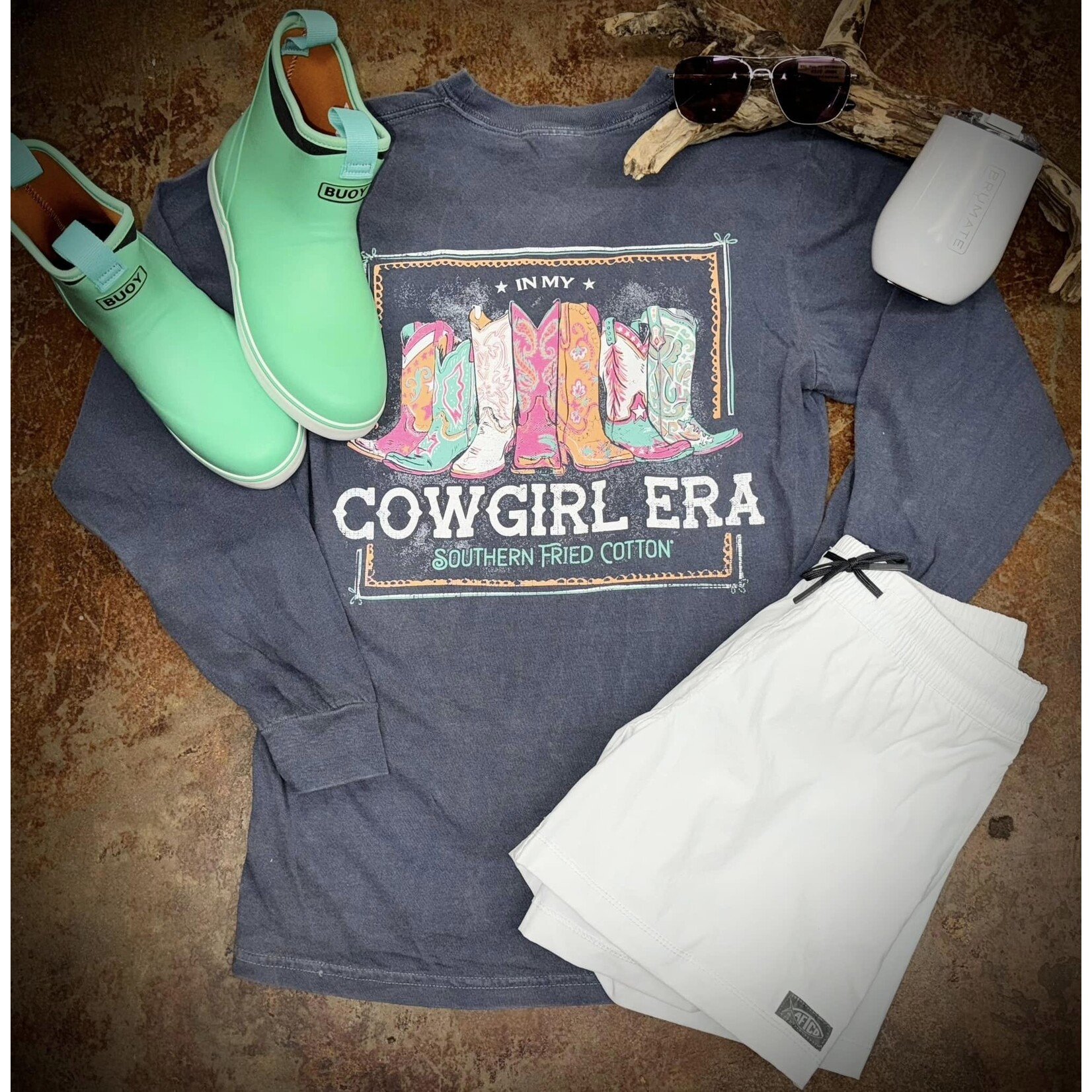 Southern Fried Cotton Southern Fried Cotton Women's Cowgirl ERA L/S TEE Shirt