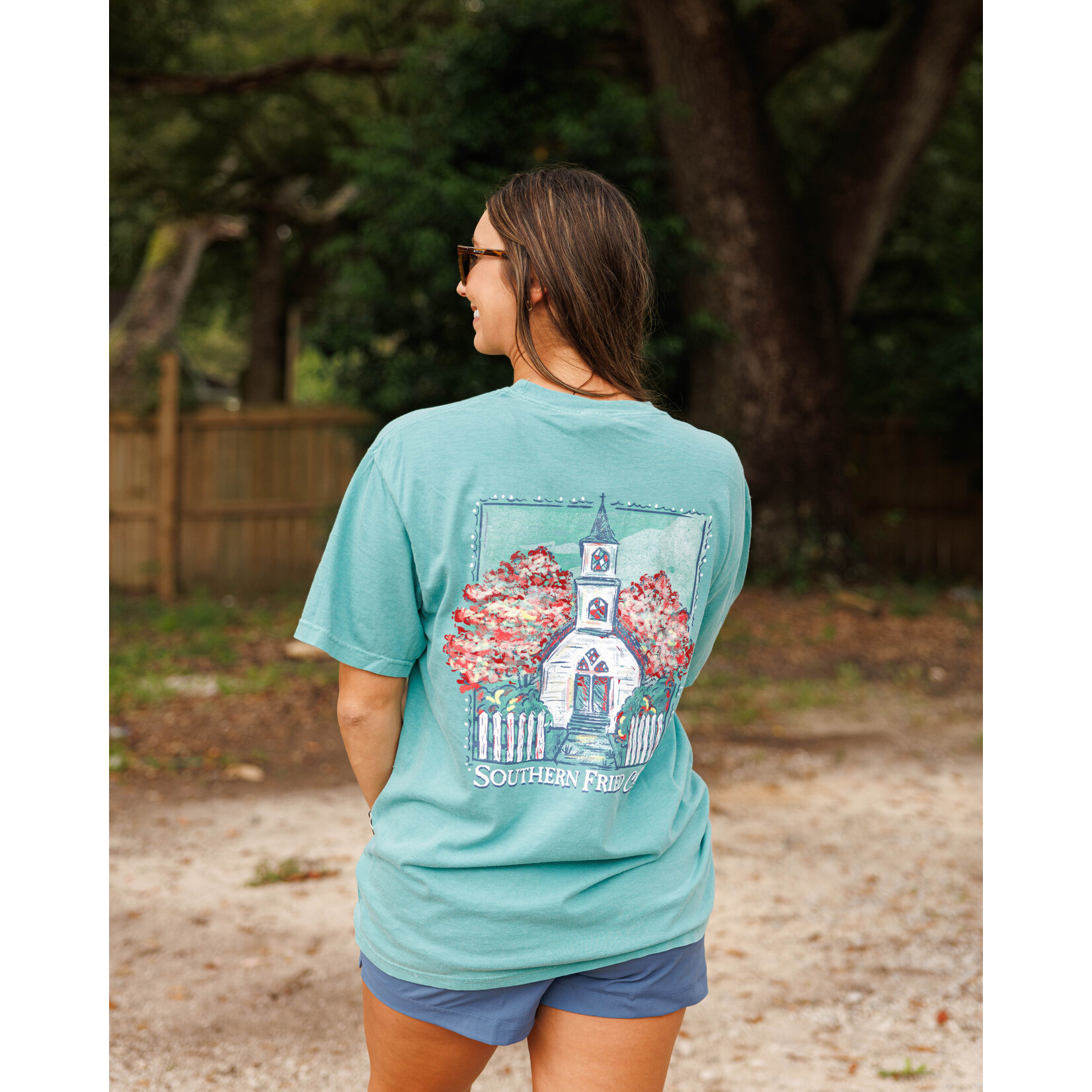 Southern Fried Cotton Southern Fried Cotton Women's Little White Church S/S TEE Shirt