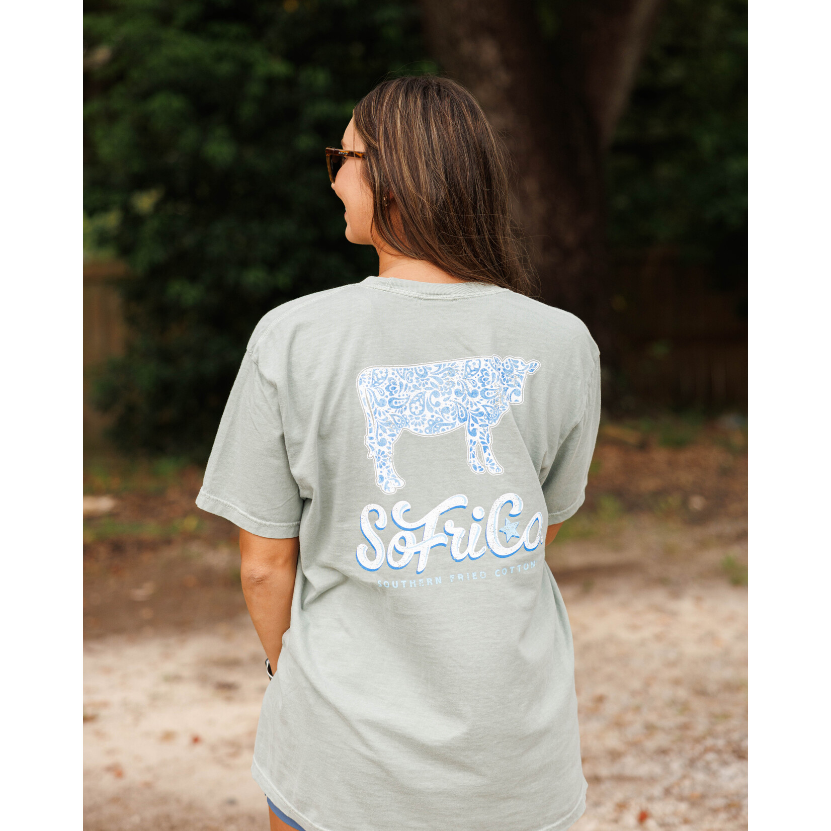 Southern Fried Cotton Southern Fried Cotton Women's Paisley Cow S/S TEE Shirt