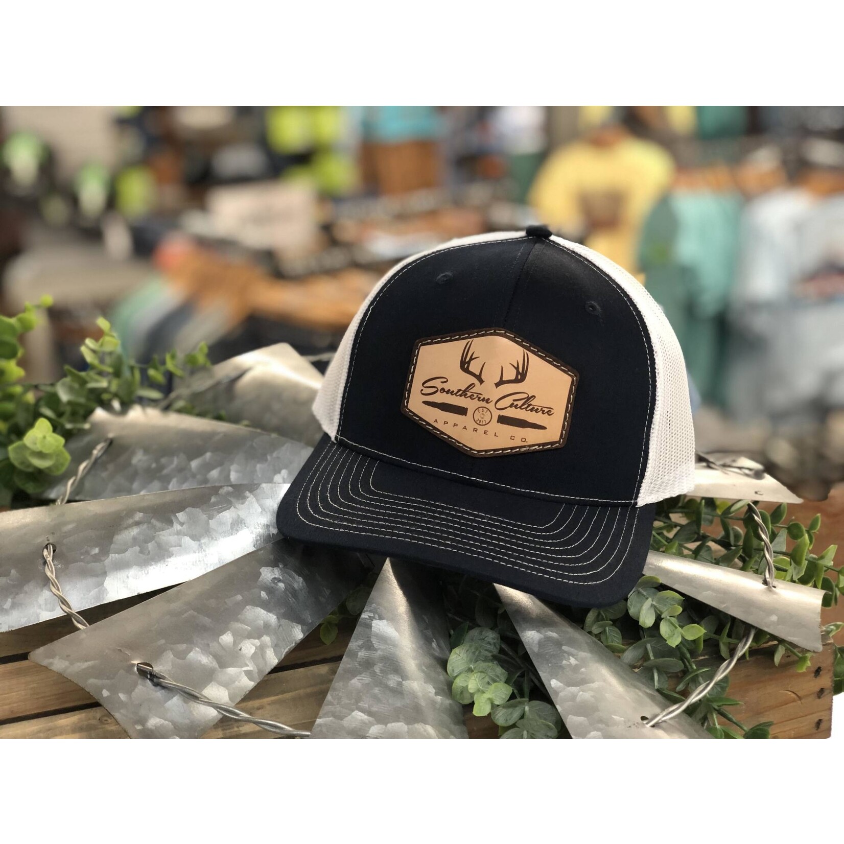 Southern Culture Southern Culture Bullet & Antlers Light Leather Patch Snapback Hat