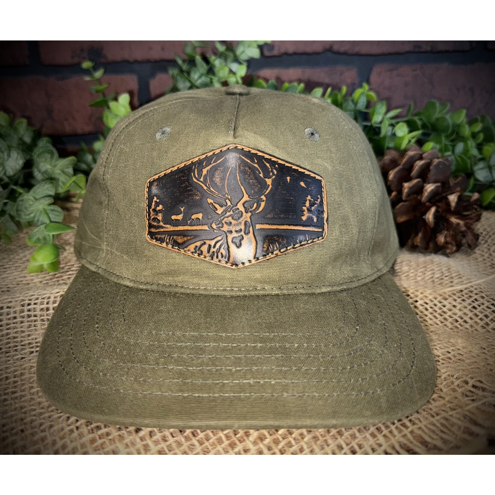 Zep Pro Zep Pro Waxed Series Buck Dark Leather Patch Unstructured Hat