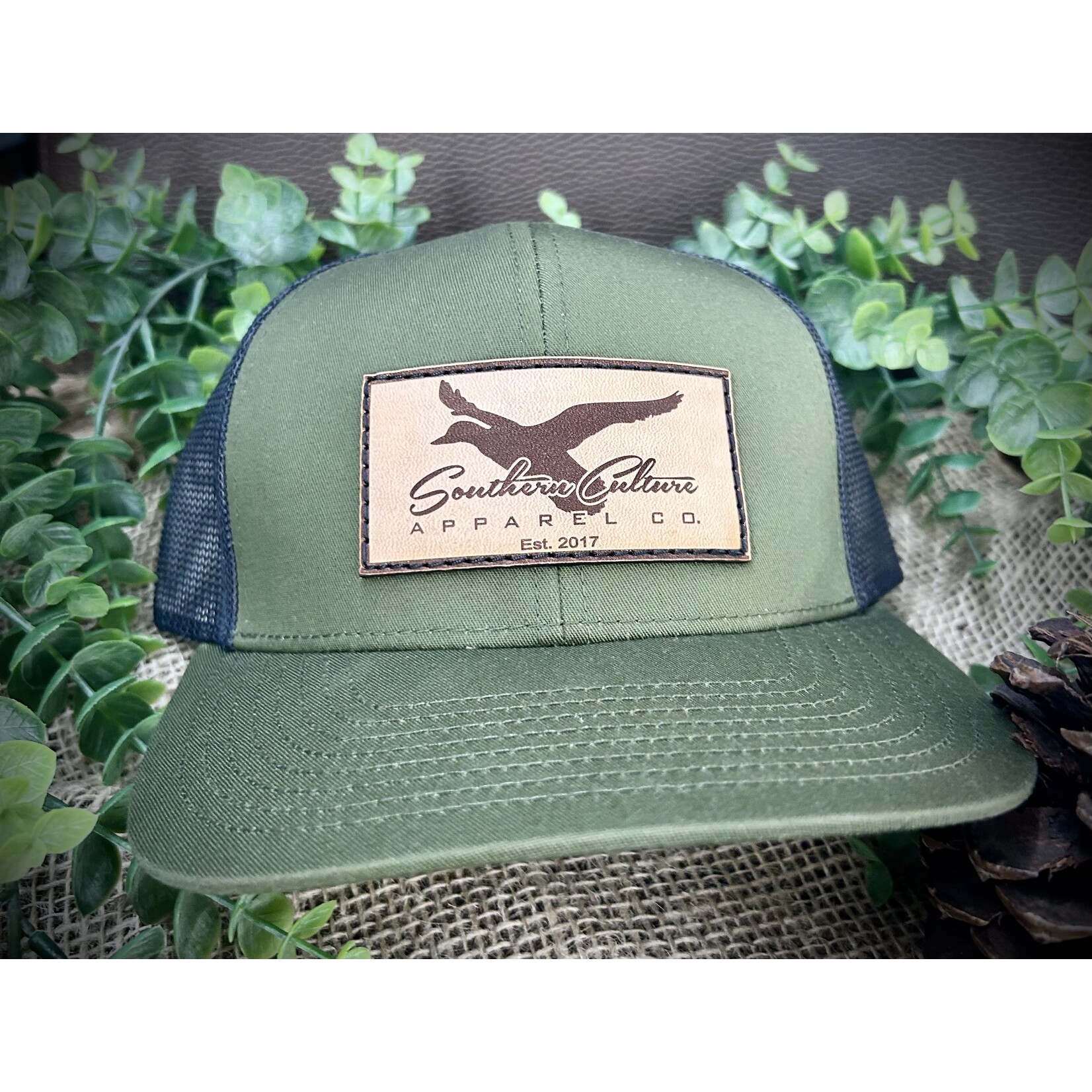 Southern Culture Southern Culture Mallard in Flight Leather Patch Snapback Hat