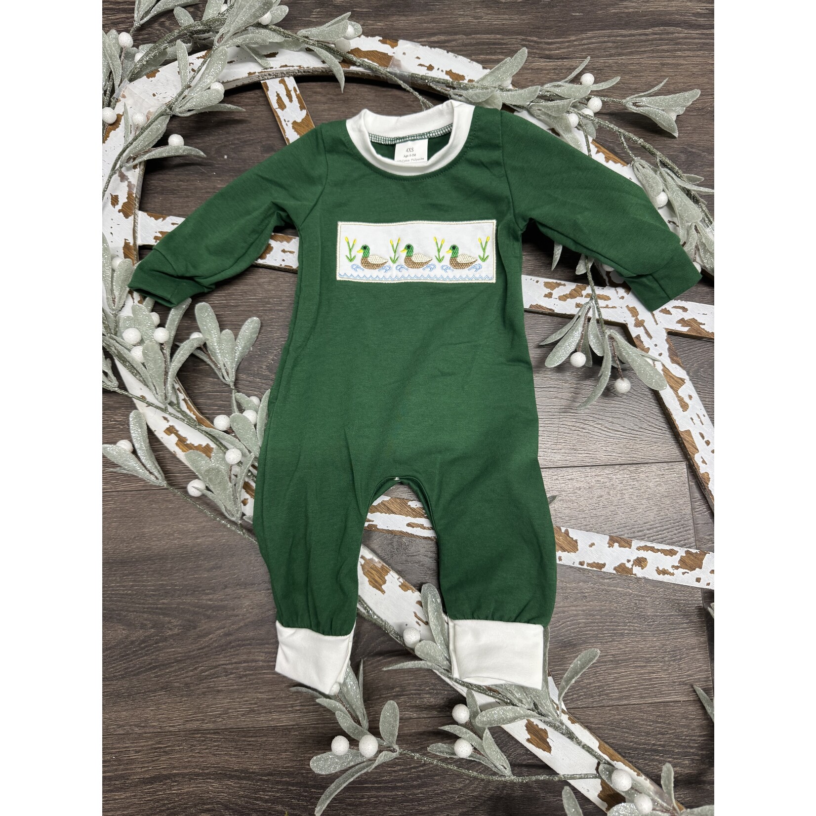 Sassy Kids Palace Baby Boy Cotton Duck Applique Romper