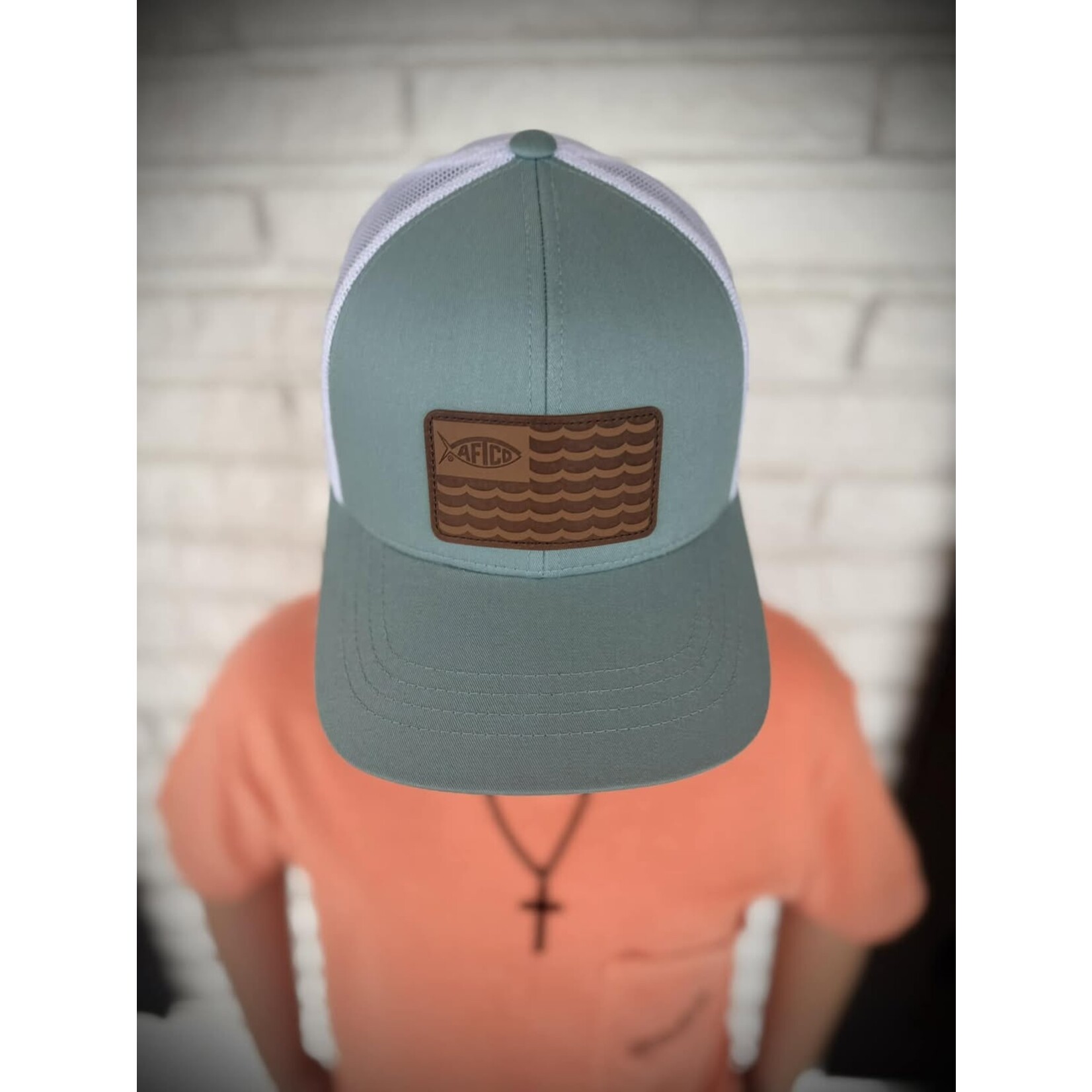 Aftco Aftco Men's Canton Leather Patch Snapback Hat