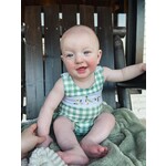 Sassy Kids Palace Baby Boys Green Checkered Duck Sleeveless Romper