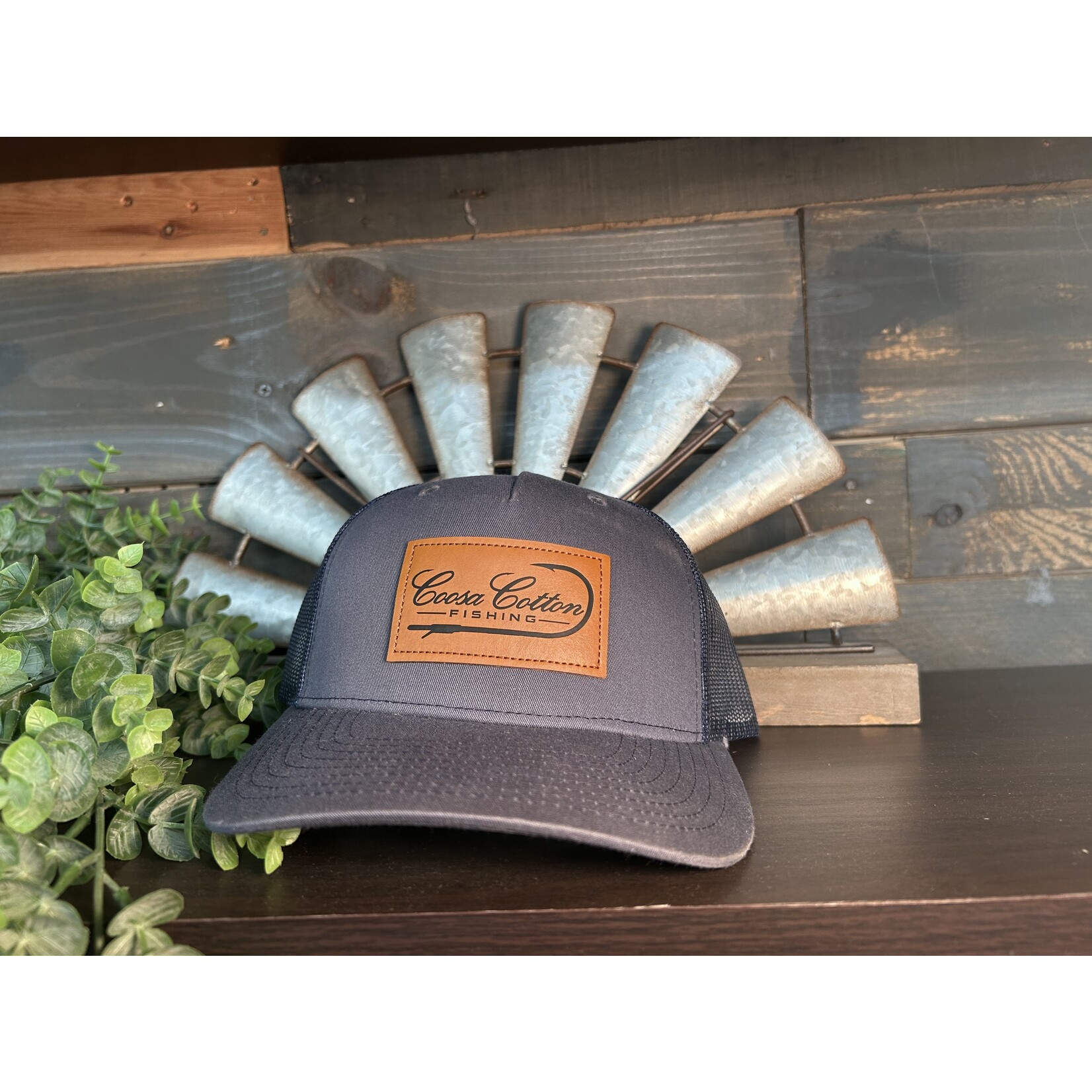 Coosa Cotton Coosa Cotton Logo Leather Patch Trucker Snapback Hat