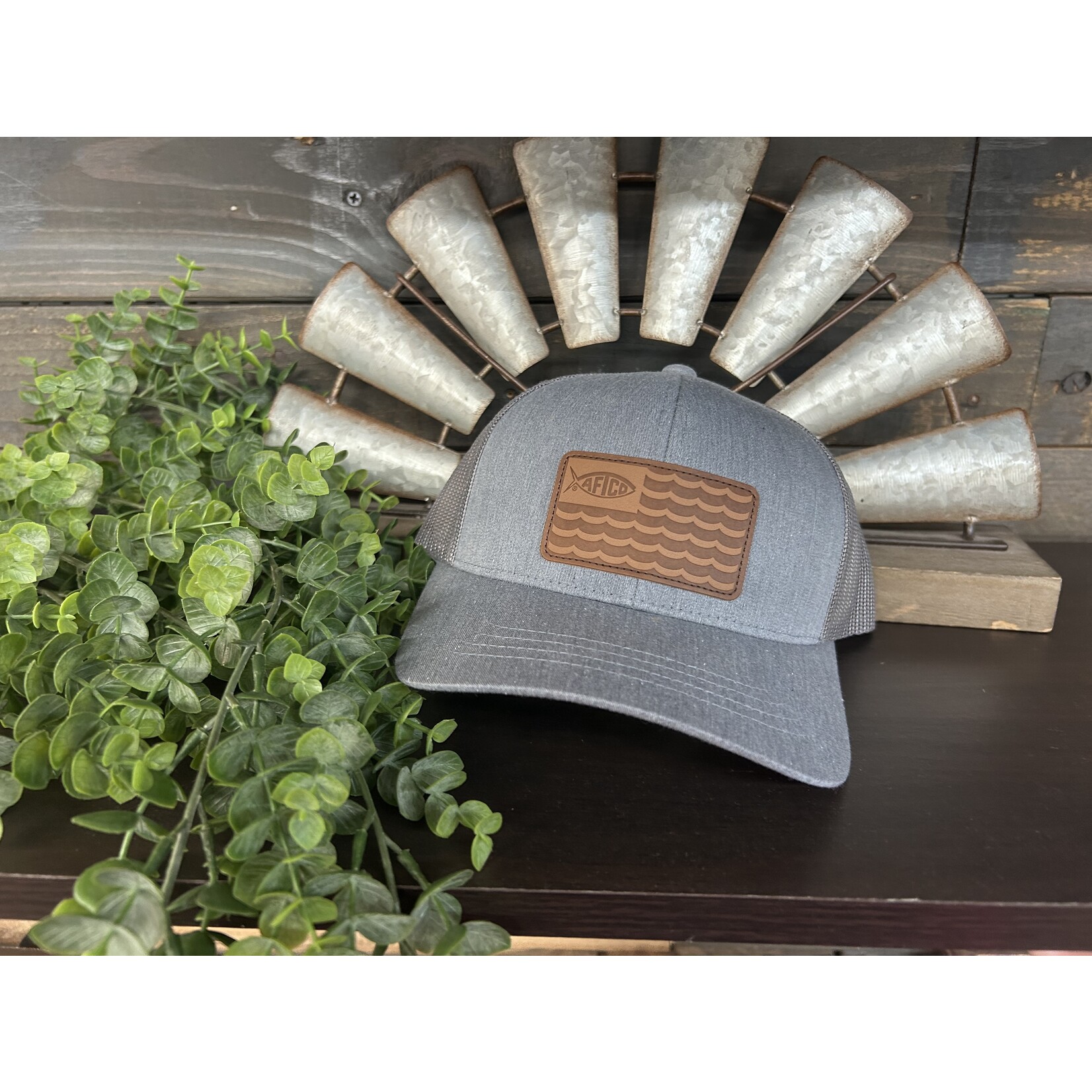 Aftco Aftco Men's Canton Leather Patch Snapback Hat