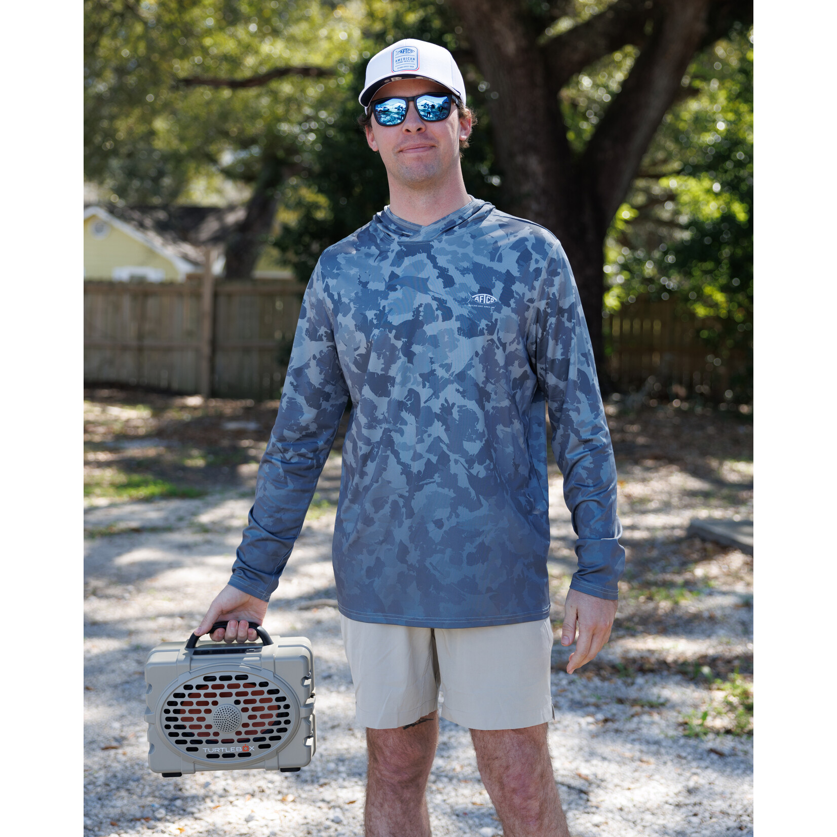 Aftco Aftco Men's Grander Camo UVX Hood Performance L/S Shirt
