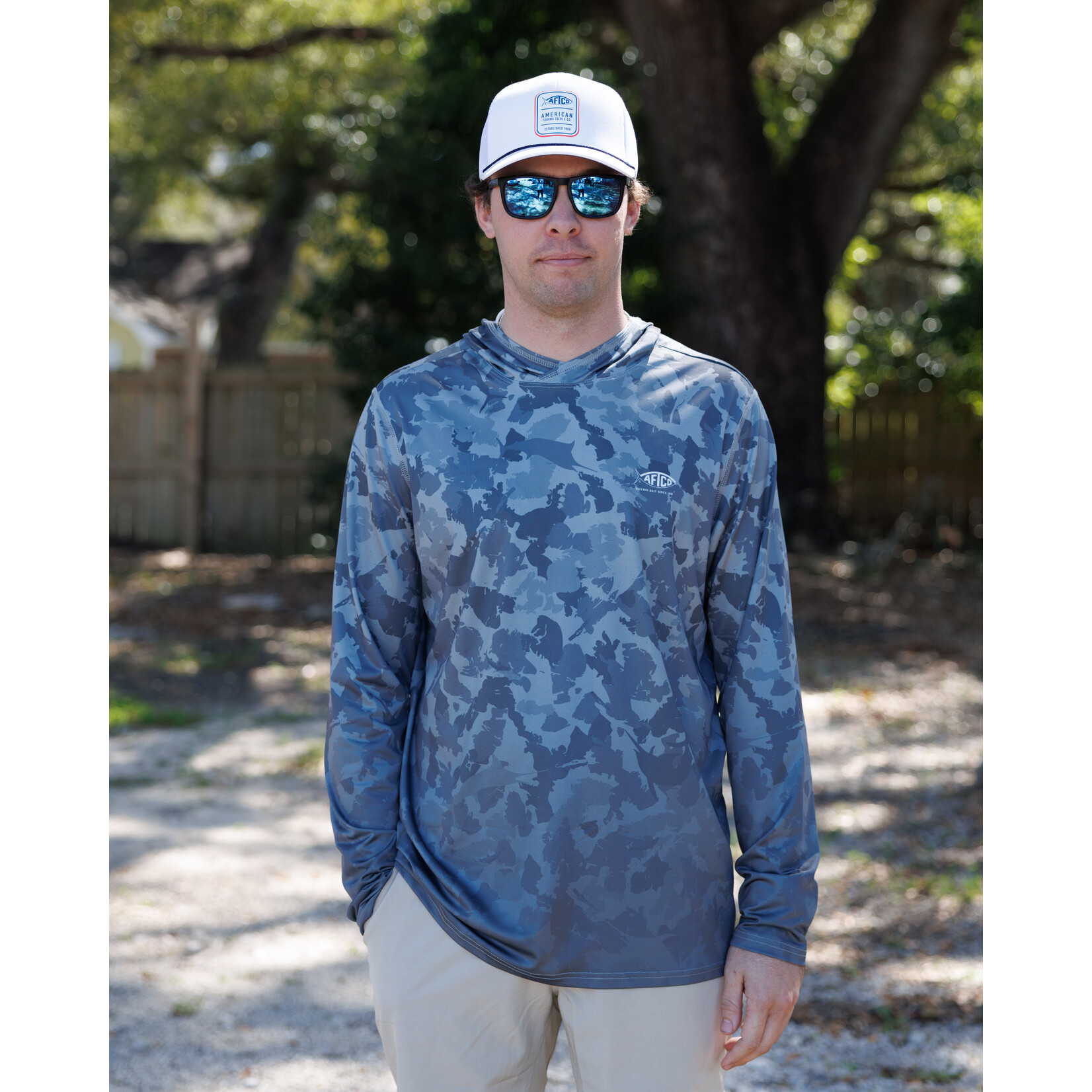 Aftco Aftco Men's Grander Camo UVX Hood Performance L/S Shirt
