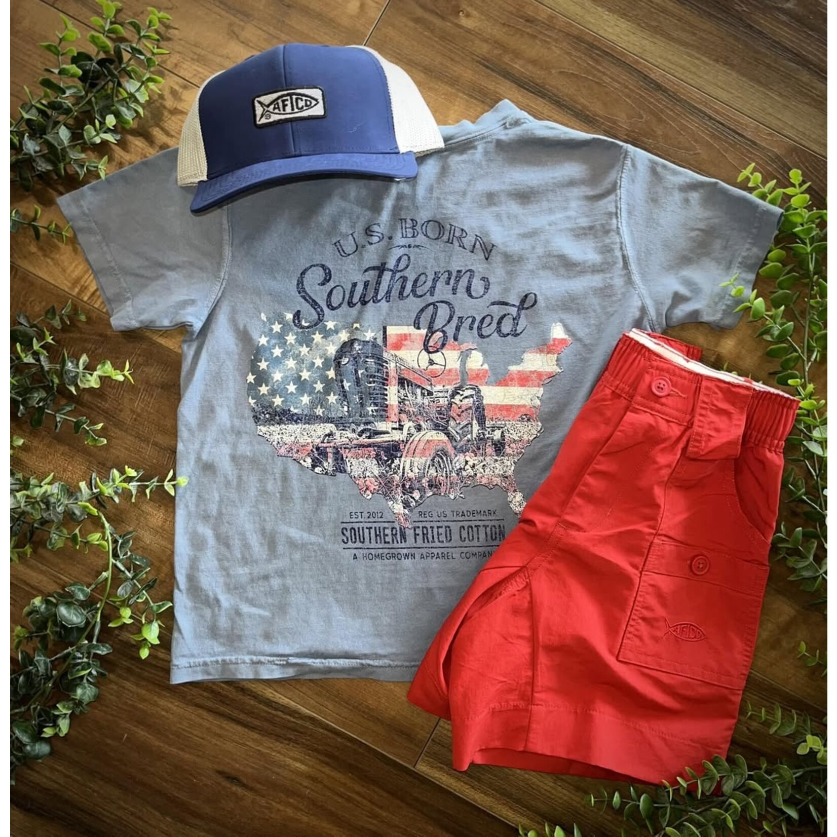 Southern Fried Cotton Southern Fried Cotton Youth Boys Southern Bred Tractor S/S TEE Shirt