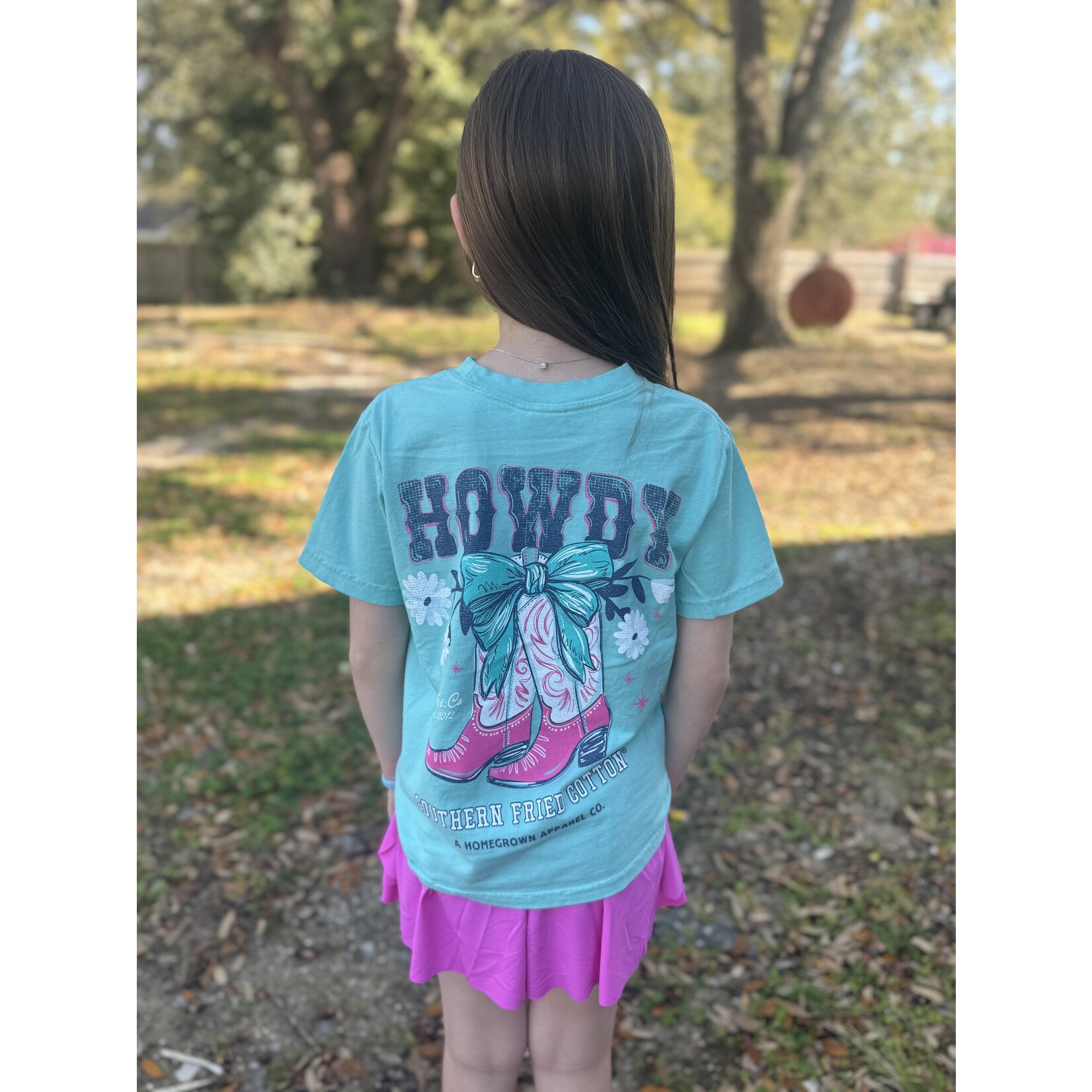 Southern Fried Cotton Southern Fried Cotton Youth Girls Howdy Boots S/S TEE Shirt