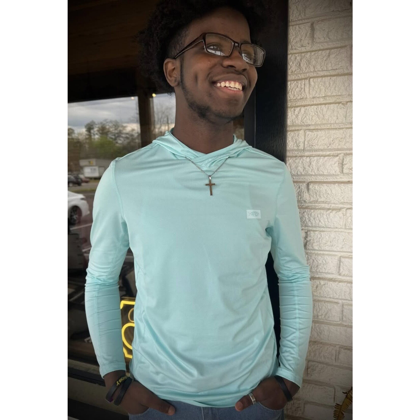 Aftco Aftco Men's Air O Mesh Hooded Performance L/S Shirt