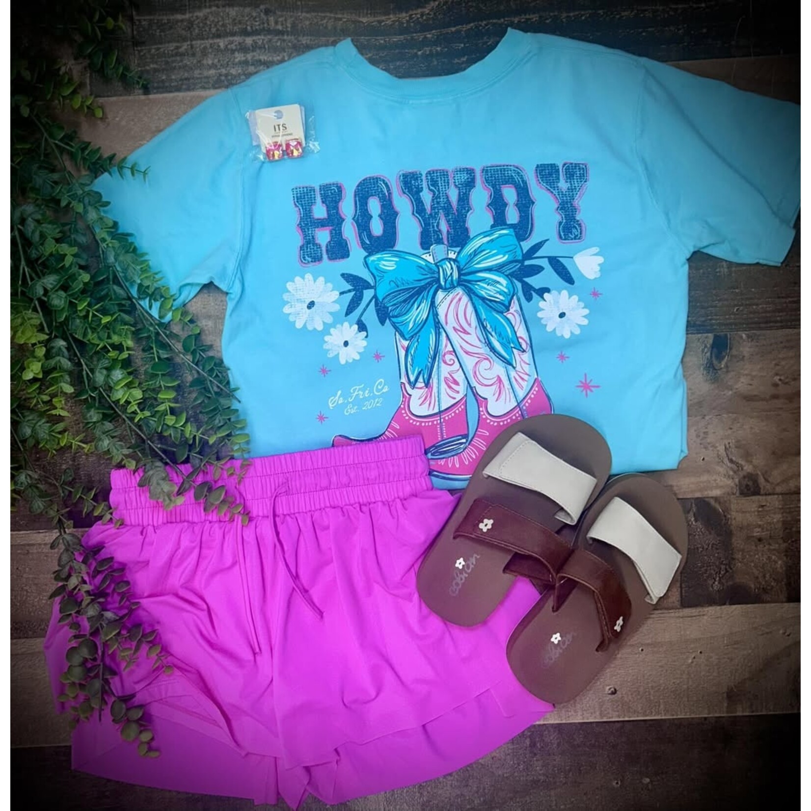 Southern Fried Cotton Southern Fried Cotton Youth Girls Howdy Boots S/S TEE Shirt