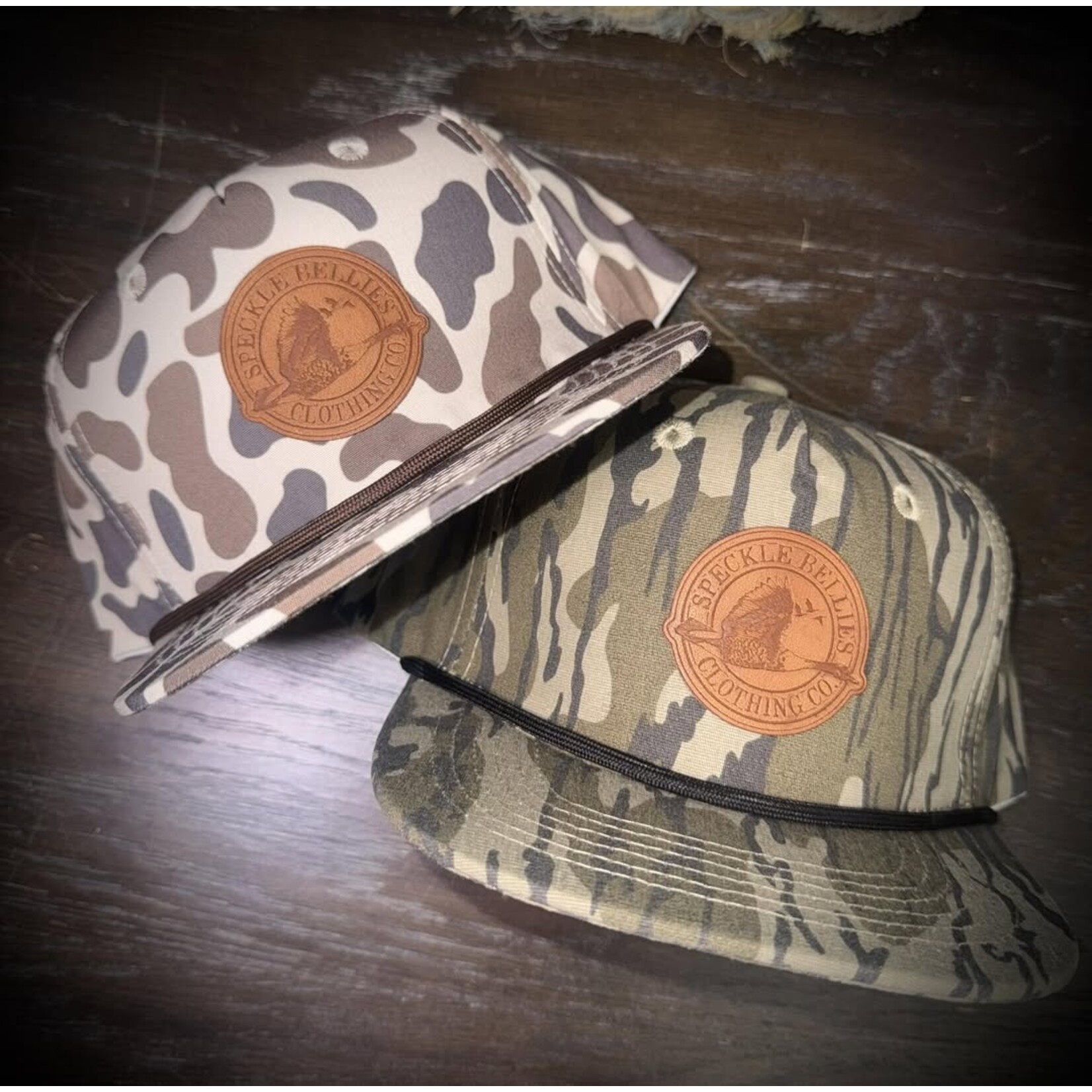 Speckle Bellies Speckle Bellies Youth Circle Leather Patch Rope Snapback Hat