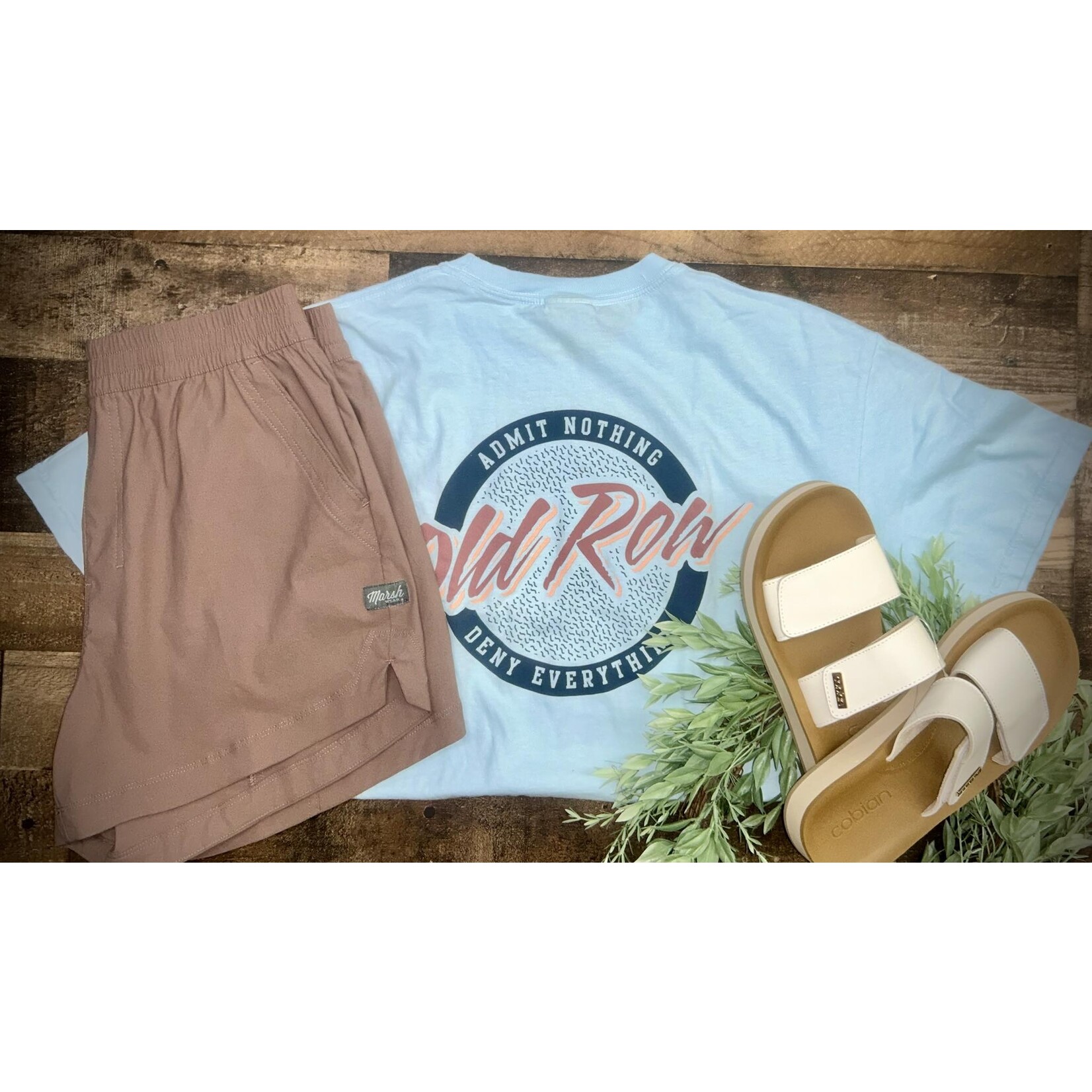 OLD ROW Old Row Outdoors Women's Circle Logo Light Blue w Navy Pocket S/S TEE Shirt
