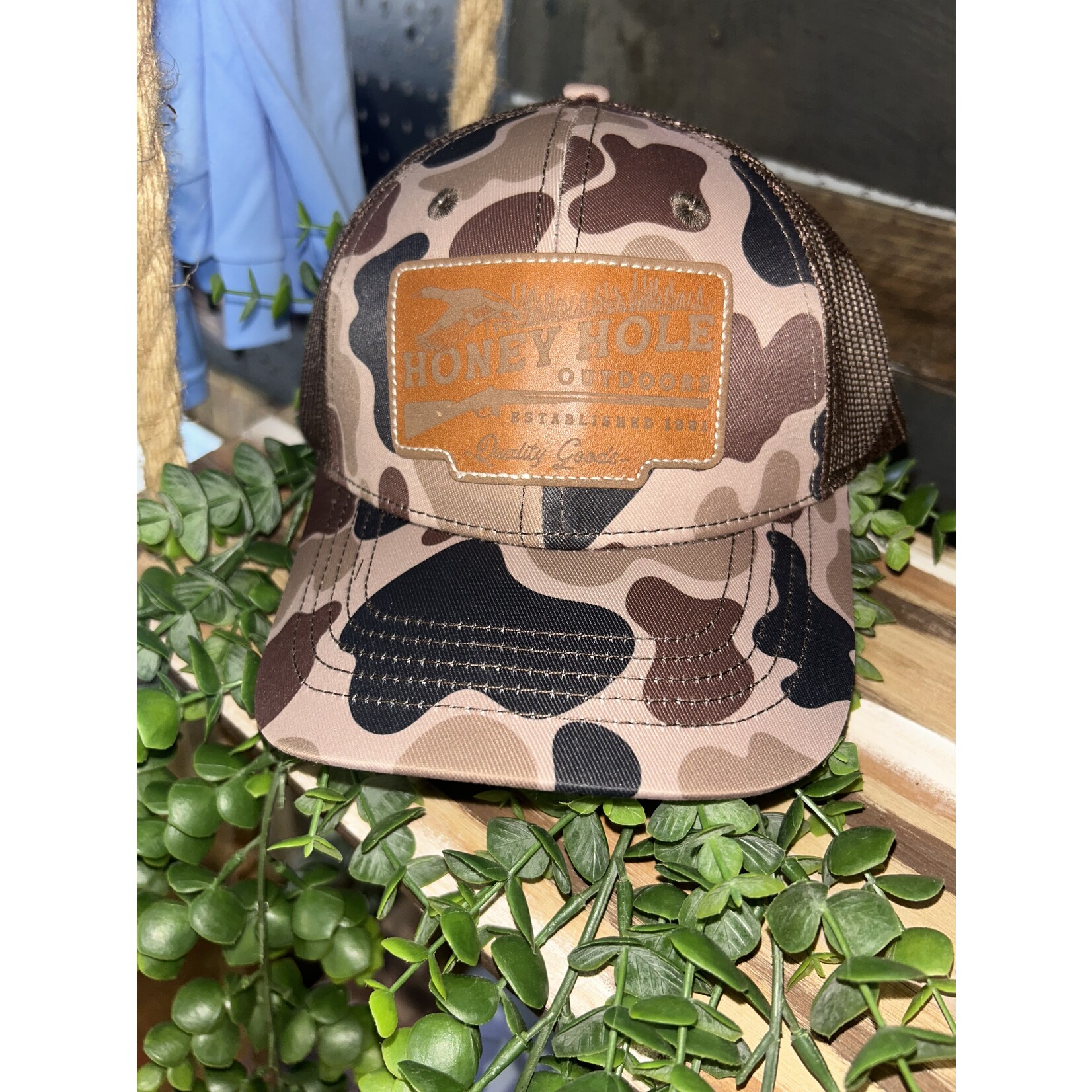 Honey Hole Outdoors Honey Hole Outdoors Youth Duck Shotty Leather Patch Snapback Hat