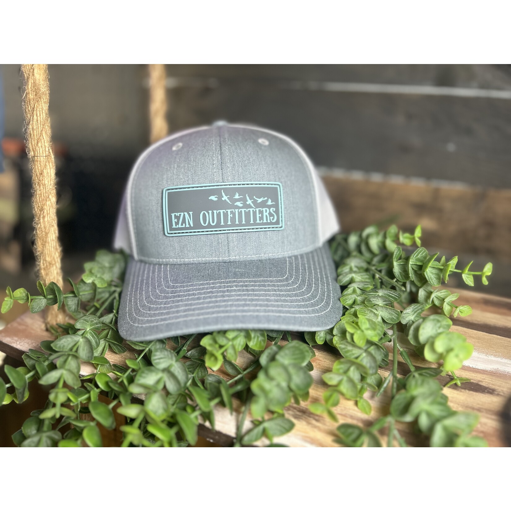 EZN Outfitters EZN Outfitters Blue/Grey Rubber Patch Snapback Hat