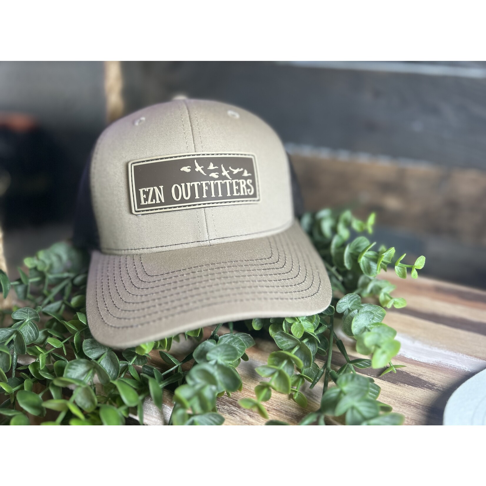 EZN Outfitters EZN Outfitters Brown Rubber Patch Logo Snapback Hat