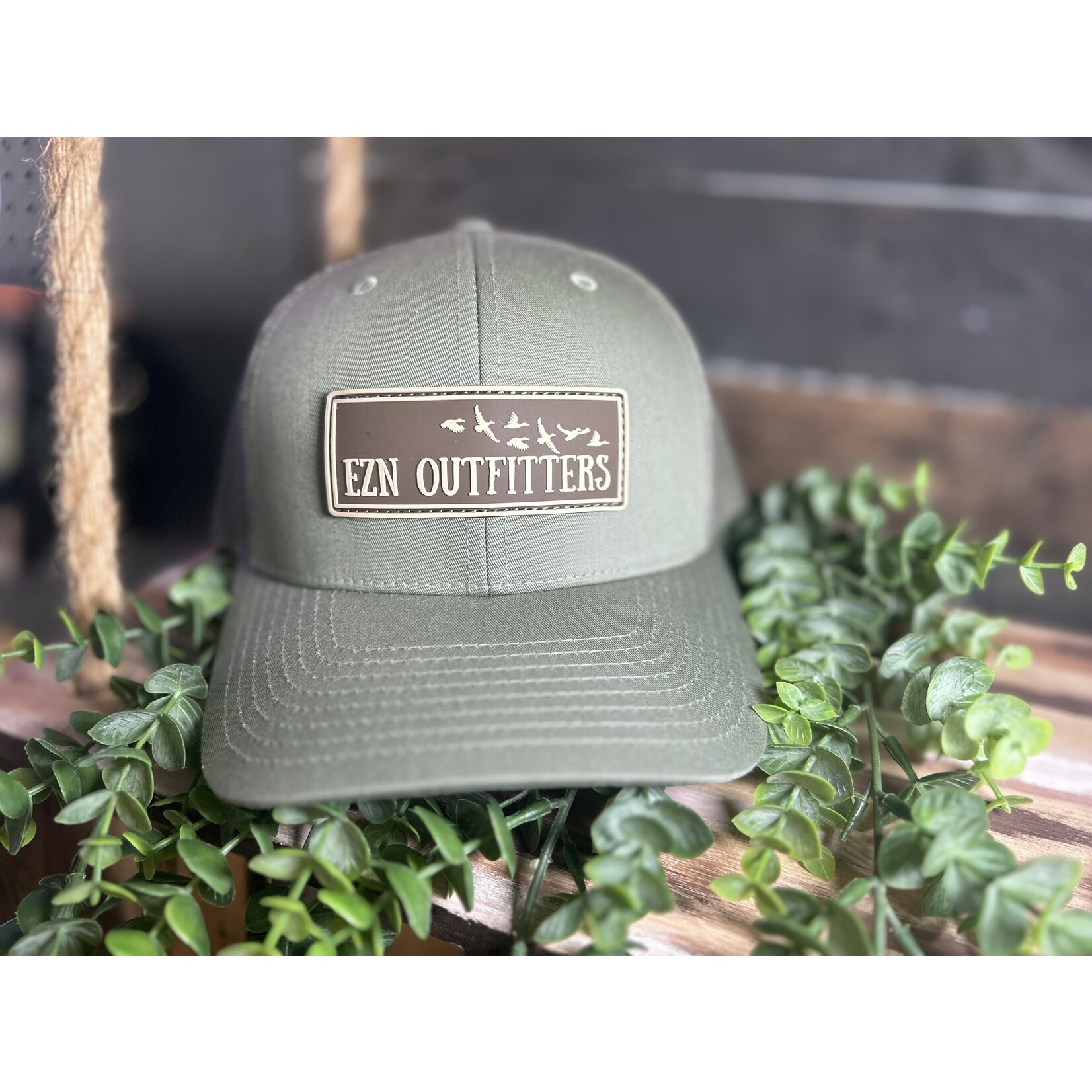 EZN Outfitters EZN Outfitters Brown Rubber Patch Logo Snapback Hat