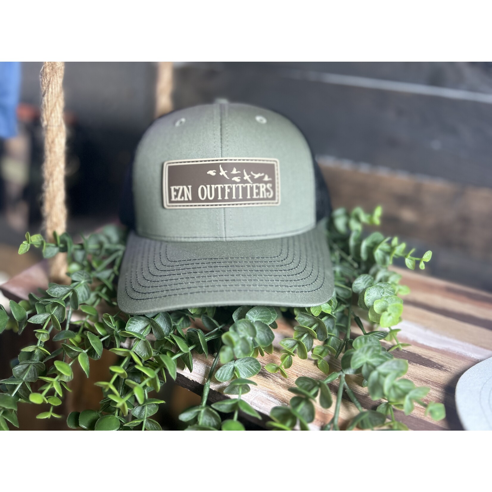 EZN Outfitters EZN Outfitters Brown Rubber Patch Logo Snapback Hat