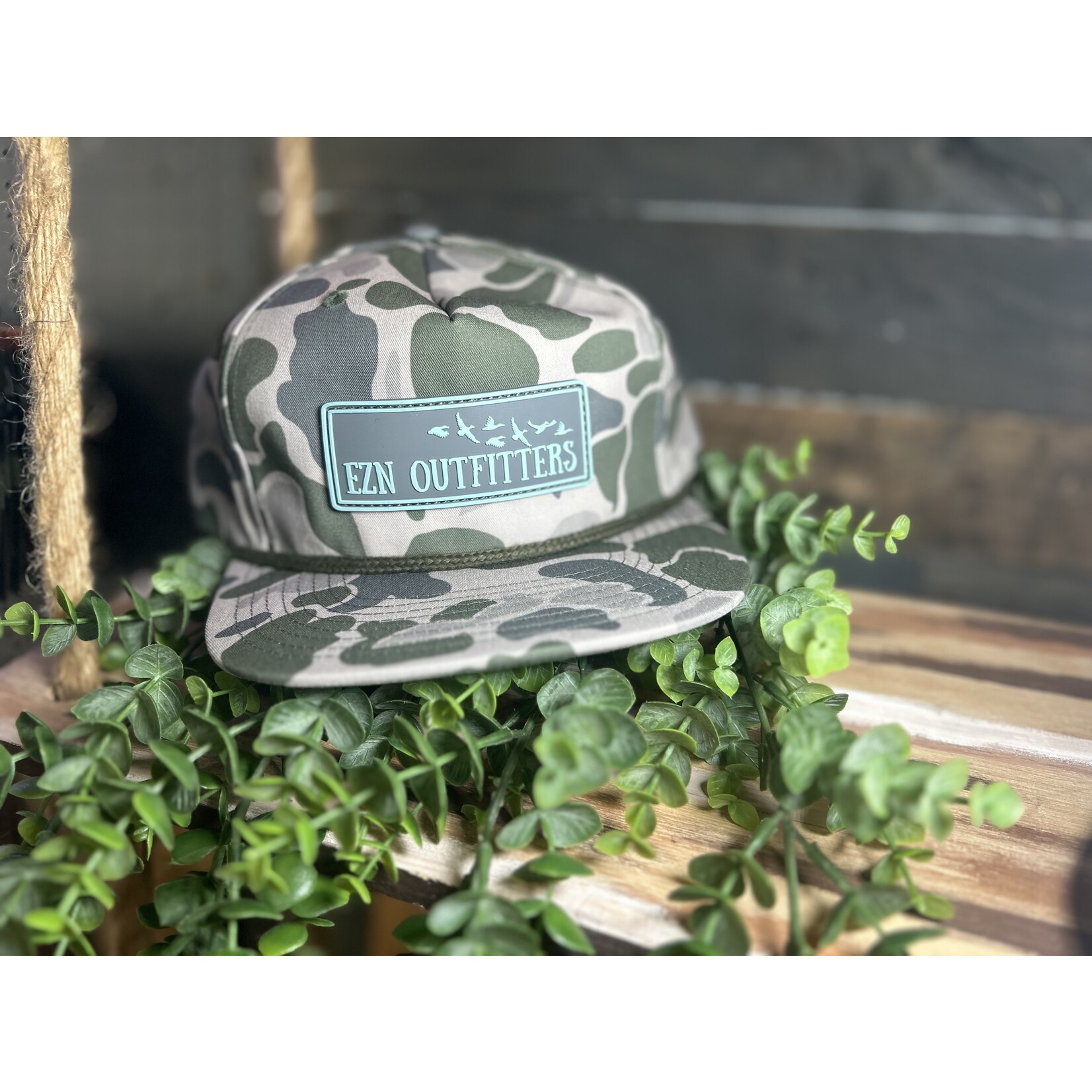 EZN Outfitters EZN Outfitters Blue/Grey Rubber Patch Rope Snapback Hat