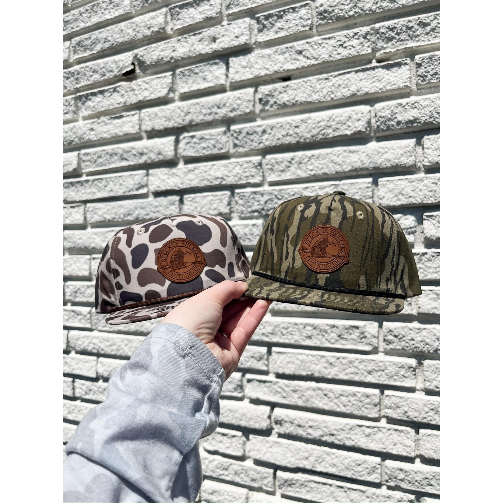 Speckle Bellies Speckle Bellies Youth Circle Leather Patch Rope Snapback Hat