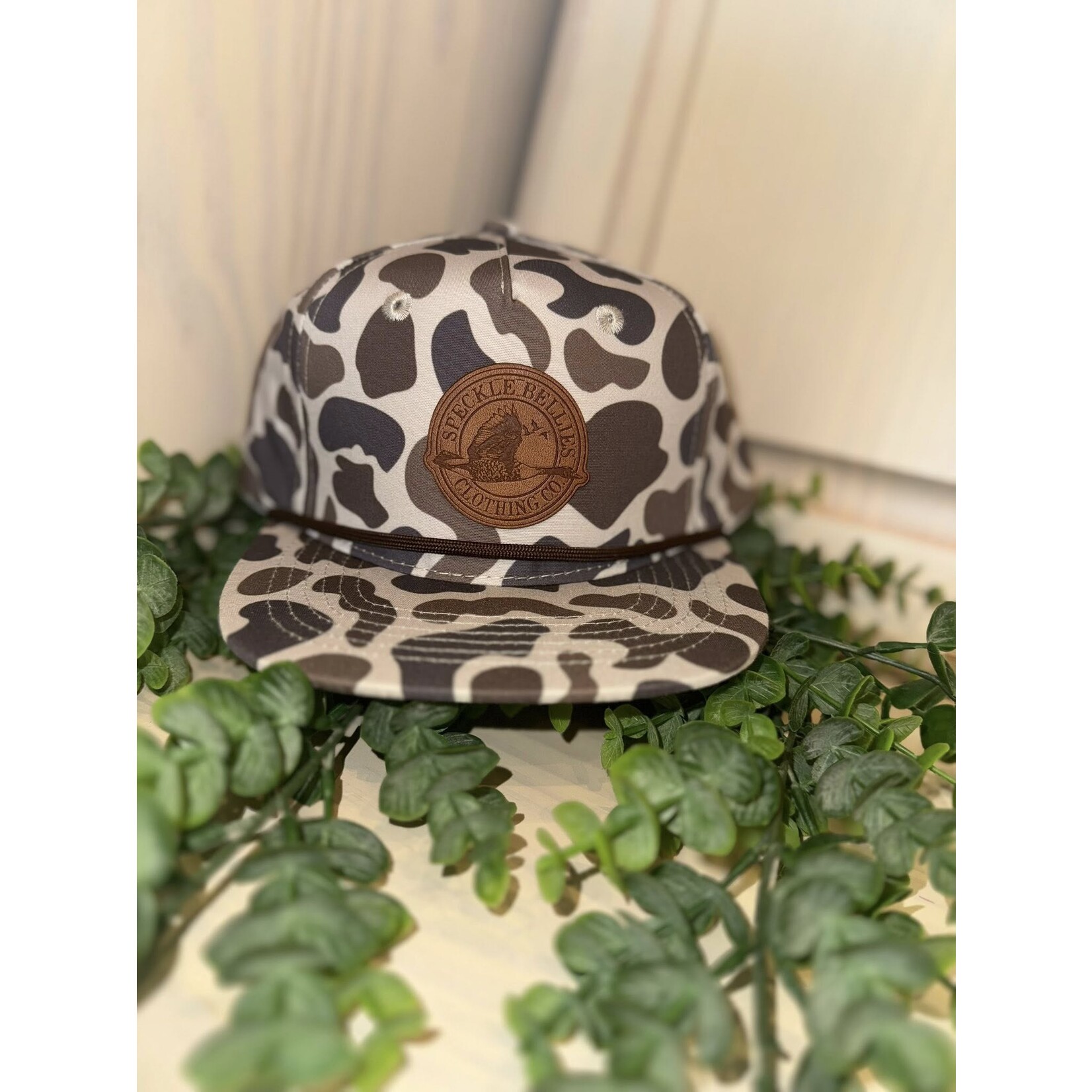 Speckle Bellies Speckle Bellies Youth Circle Leather Patch Rope Snapback Hat