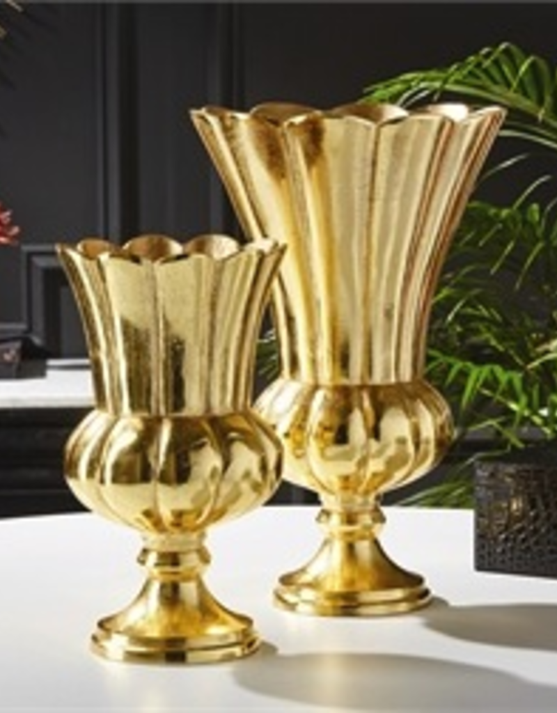 Gold Pedestal Planter/Vase - Small