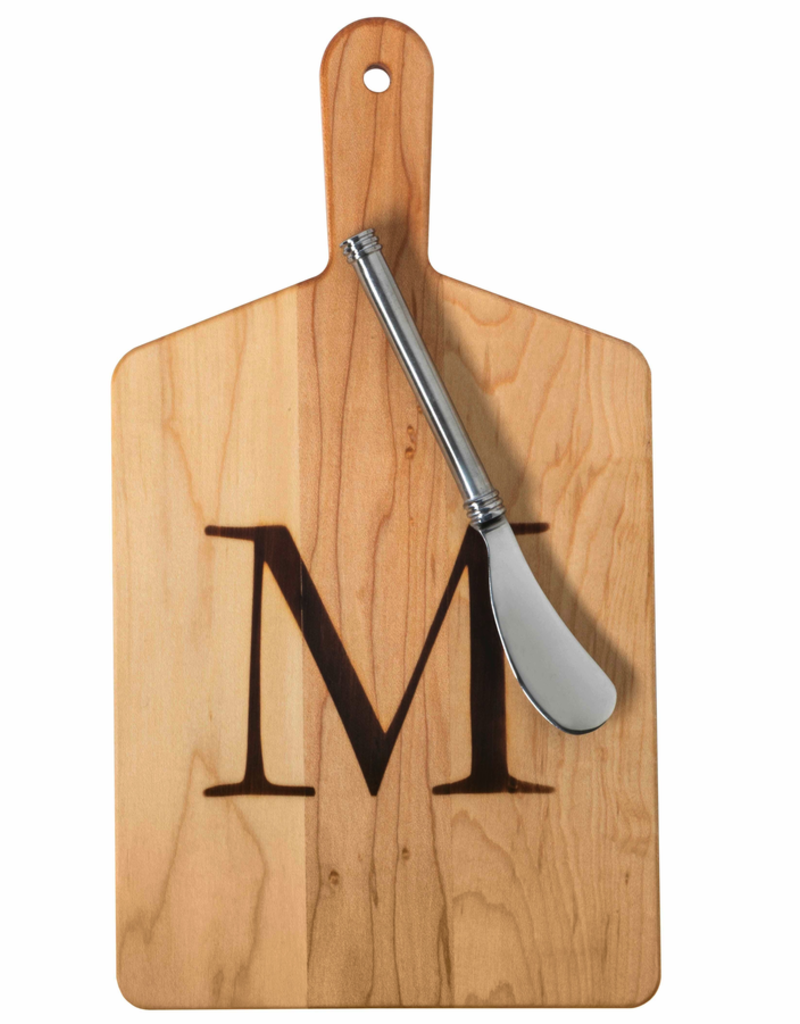 Initial Maple Cheese Board w/ Spreader-B