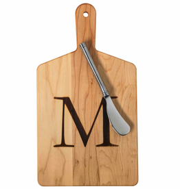 Initial Maple Cheese Board w/ Spreader-S