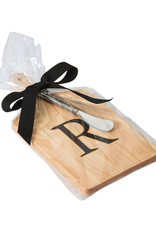 Initial Maple Cheese Board w/ Spreader-T
