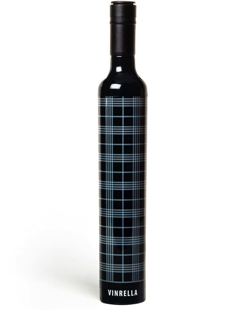 Vinrella Black Plaid Bottle Umbrella