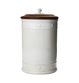 Juliska Berry and Thread 13'' Canister with Wooden Lid - Whitewash