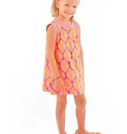 Gretchen Scott Designs Girls Cotton Dress - Indian Summer - Pink & Orange - Size 4-6