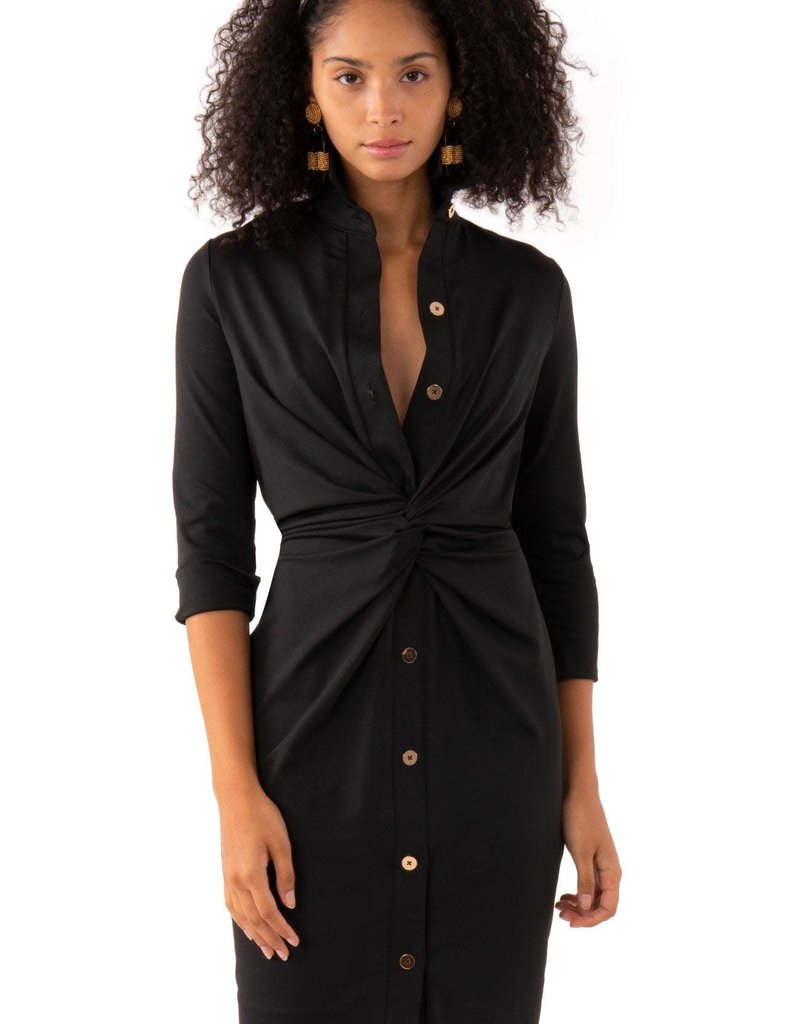 Gretchen Scott Designs Twist & Shout Dress - Solid - Black - Medium