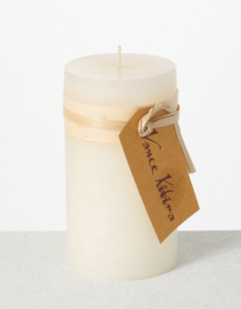 Vance Kitira Timber Pillar Candle - 6”x3.25” - Melon White