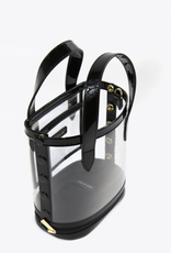Neely & Chloe Packable Bucket Bag - Black Patent Leather and Clear PVC
