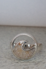 Dune Jewelry Cresting Wave Sterling Silver Ring - Shells from Florida - Size 8