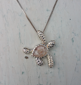 Dune Jewelry Sea Turtle Sterling Silver Necklace - Large - Shells from Florida