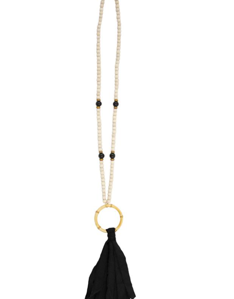 Black Tassel Bamboo Necklace
