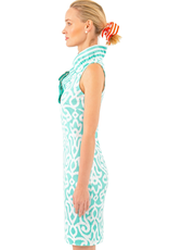 Gretchen Scott Designs Jersey Ruffneck Sleeveless Arabesque Dress - Turquoise - Goddess