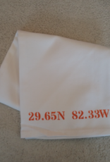 White Tea Towel - Gainesville 29.65N 82.33W - Orange