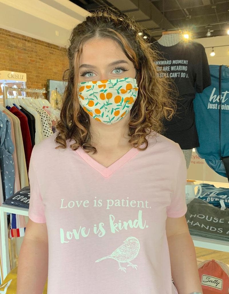 Love Is Patient V-Neck T-Shirt - Pink - X-Large