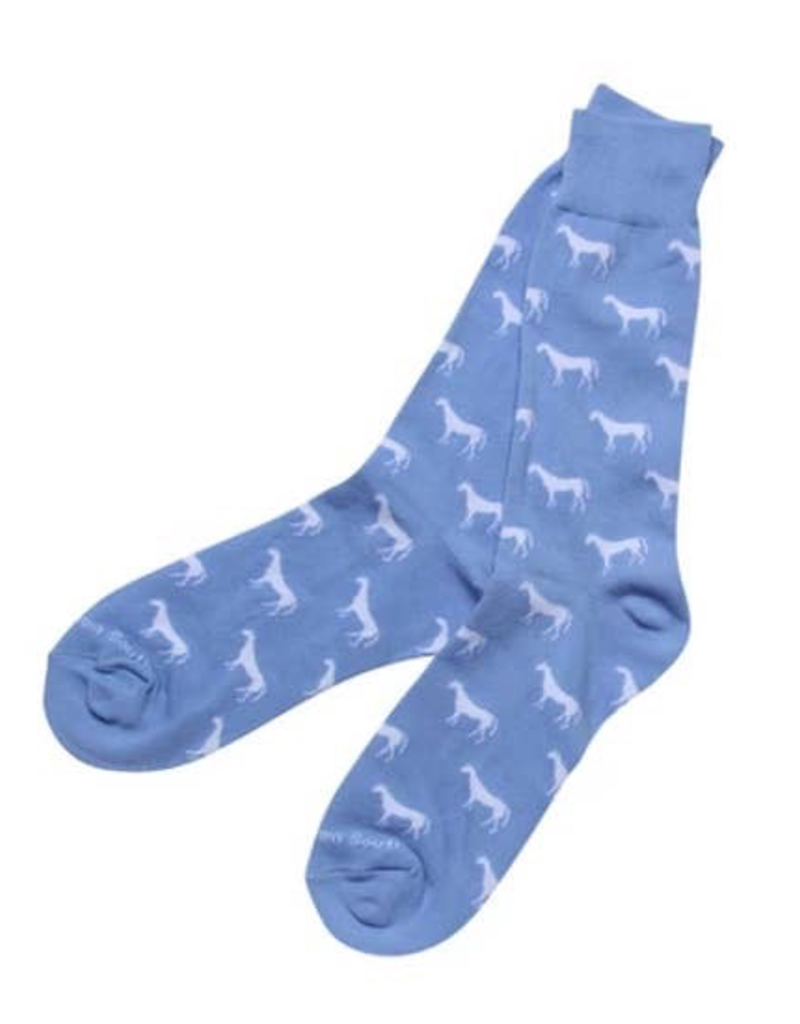 Light Blue Horses Socks