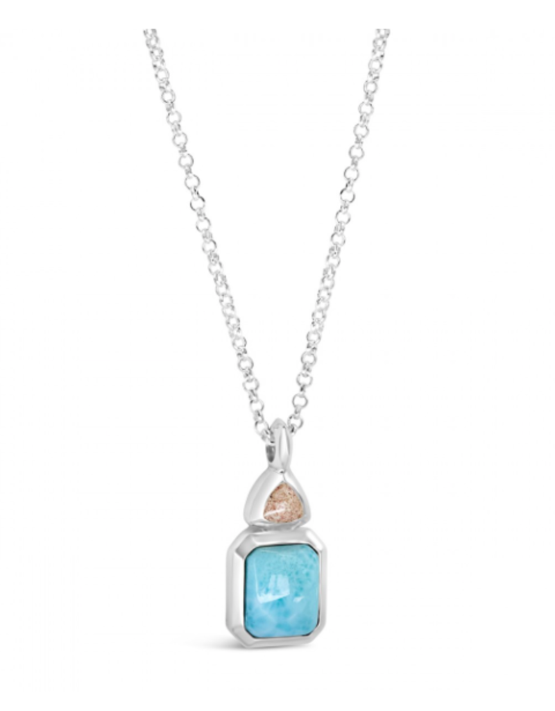 Dune Jewelry Serenity Necklace - Larimar and Shells from Florida (Pink)