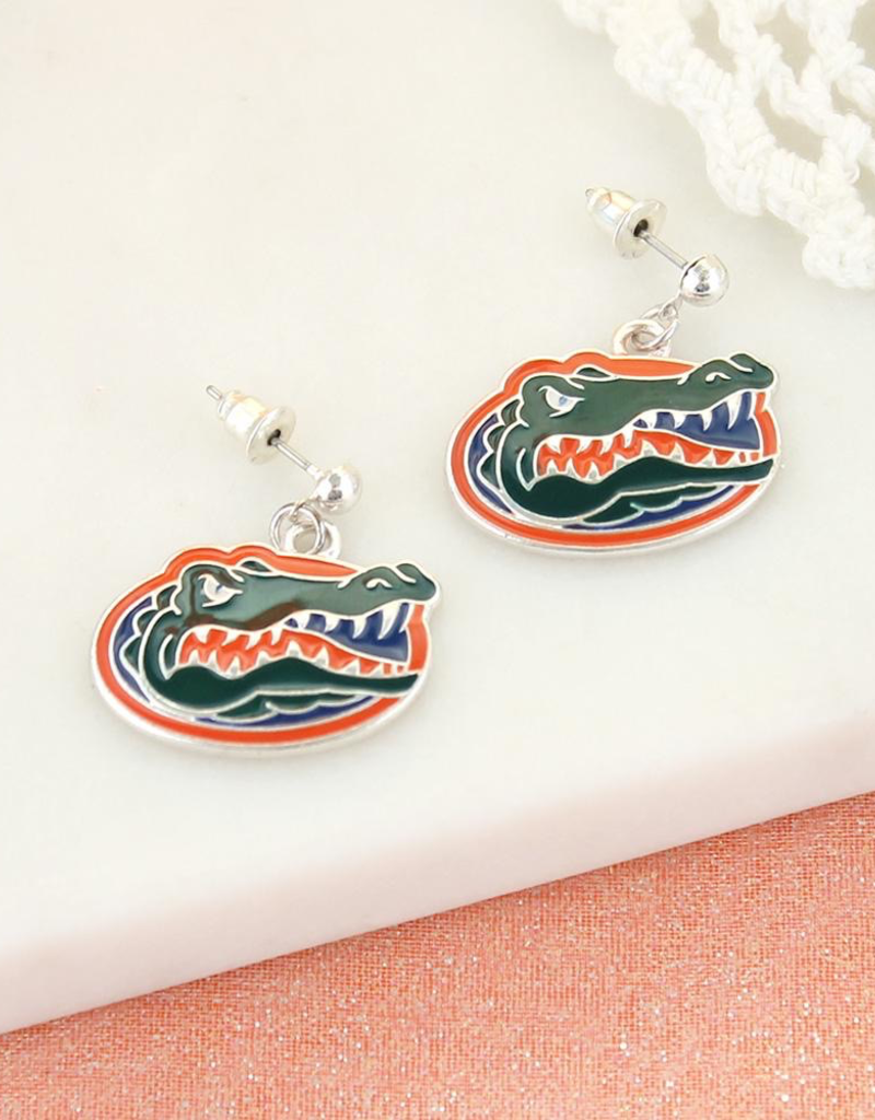 Florida Gator Head Enamel Logo Earrings